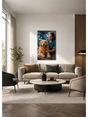 Zera Wall Mdf Tablo Veteriner Hekim ve Sevimli Köpek – Veteriner Kliniği, Pet Kuaförü ve Ofis Duvar Dekorasyonu