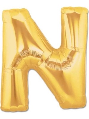 Renas Store Mey Ithalat® N Harf Folyo Balon Altın Renk  40 Inç