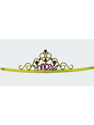 Renas Store Mey Ithalat® Prenses Yazılı Altın Renk Ayarlanabilir Parti Tacı 60 cm