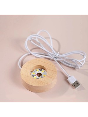 Renas Store Mey Ithalat® Ahşap Altlıklı Usb'li Işıklı Cam Küre