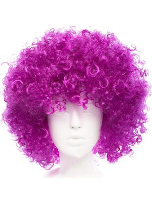 Renas Store Mey Ithalat® Koyu Mor Renk Violet Afro Bonus Saç Peruk
