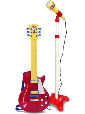 Renas Store Mey Ithalat®  Elektronik Ayaklı Mikrofonlu Gitar Seti Kırmızı