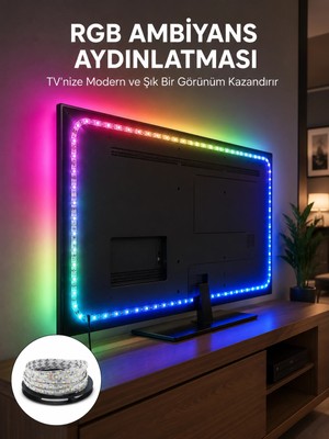 Renas Store Mey Ithalat® Müzikle Senkronize LED Şerit Tv Aydınlatma Yeni Nesil