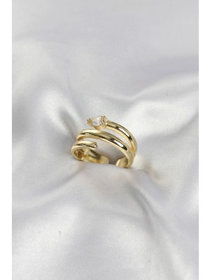 Renas Store Mey Ithalat® Pirinç Gold Renk Sarmal Yılan Model Kadın Yüzük