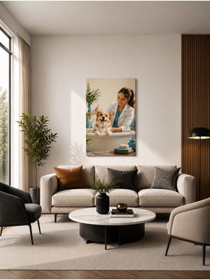 Zera Wall Mdf Tablo Köpek Bakımı Yapan Veteriner Hekim – Veteriner Kliniği, Pet Kuaförü ve Ofis Duvar Dekorasyonu