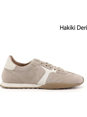 Gönderi(r) Kadın Bej Süet  Lastik Bağcıklı Hakiki Deri Sneaker
