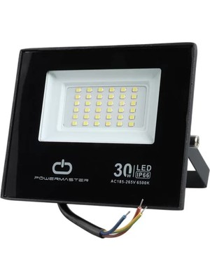 Renas Store Powermaster PM-22585 30 Watt - 220 Volt 6500K IP66 150* Işık Açısı Siyah Slim Kasa LED Projektör