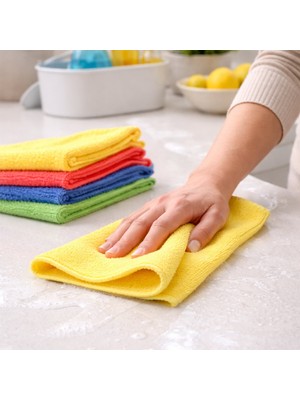 Hediye Bahçesi 8'li Mikrofiber Temizlik Bezi Seti - Renkli - Leke Bırakmaz