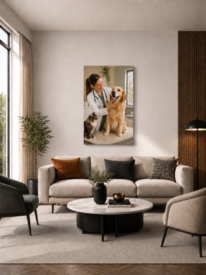Zera Wall Mdf Tablo Veteriner Hekim, Sevimli Köpek ve Kedi – Veteriner Kliniği, Muayenehane ve Ofis Duvar Dekorasyonu