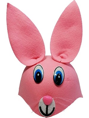 Renas Store Mey Ithalat® Pembe Renk Kulaklı Tavşan Şapkası Hayvan Şapkası