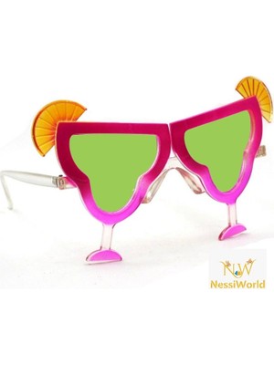 Renas Store Mey Ithalat® Margarita Bardak Şeklinde Parti Gözlüğü Pembe 16X8 cm