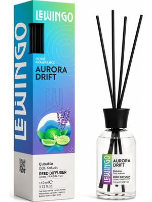 Hediye Bahçesi Aurora Drift Bambu Çubuklu Oda Kokusu - 110 ml - Cam Şişe