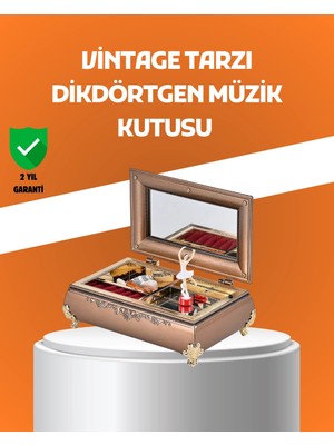 Renas Store Mey Ithalat® Müzikli Balerin Figürlü Takı Kutusu Piyano Desenli Dekoratif