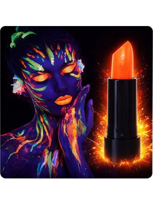 Renas Store Uv Neon Turuncu Ruj – Karanlıkta Parlayan Makyaj Boyası