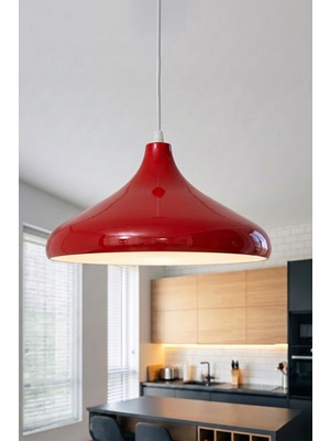 Marrien Nova Turuncu Metal Sarkıt (35 cm) Yemek Masası Üstü Avize Mutfak & Salon Aydınlatması