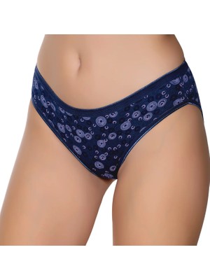 Gümüş 6026 12'li Kadın Likralı Ince Bel Halka Baskılı Bikini