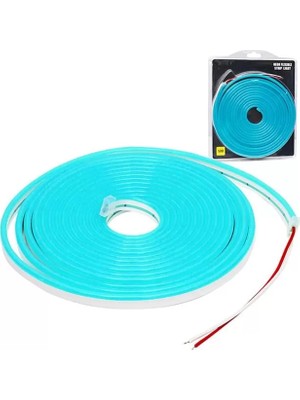 Renas Store Powermaster 12 Volt 5 Metre Silikonlu Buz Mavisi Neon LED Şerit