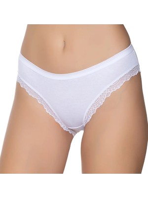 Gümüş 6094 12'li Kadın Likralı Ince Bel Paçası Dantel Bikini