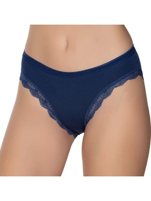 Gümüş 6094 12'li Kadın Likralı Ince Bel Paçası Dantel Bikini
