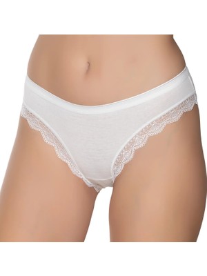 Gümüş 6094 12'li Kadın Likralı Ince Bel Paçası Dantel Bikini
