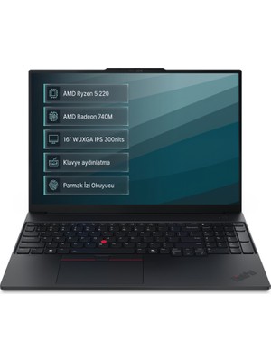 Lenovo Thinkpad E16 Gen 3 Amd Ryzen 5 220 64GB 2tb SSD 16" Wuxga Freedos Laptop, Notebook 21ST0058TX 007