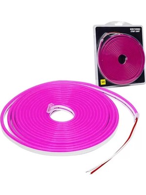 Renas Store Powermaster 12 Volt 5 Metre Silikonlu Mor Neon LED Şerit