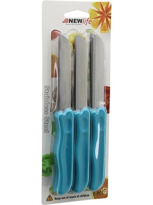 Renas Store 6pcs  Meyve  Bıçak  Renkli Plastik Saplı (5047)