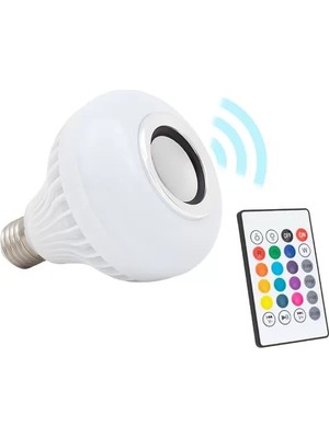 Renas Store Powermaster Bluetooth Müzik Çalar + Kumandalı Rgb LED Ampul Om-30