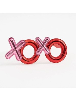Renas Store Mey Ithalat® Kırmızı Renk Xoxo Yazılı Parti Gözlüğü 17X7 cm