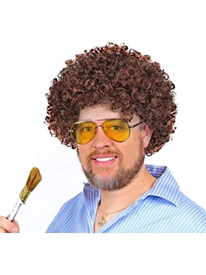 Renas Store Mey Ithalat® Bob Ross Bonus Peruk Kahverengi Renk 120 gr