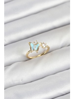 Renas Store Pirinç Gold Renk Kelebek Model Kadın Yüzük