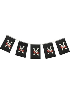 Renas Store Mey Ithalat® Korsan Partisi Korsan Logo Baskılı Flama Süs Afiş Süsleme 8 Li
