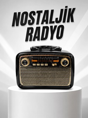 Renas Store Mey Ithalat® Müzik Kutusu Bluetooth Bağlantılı El Fenerli Nostaljik Tasarım Radyo