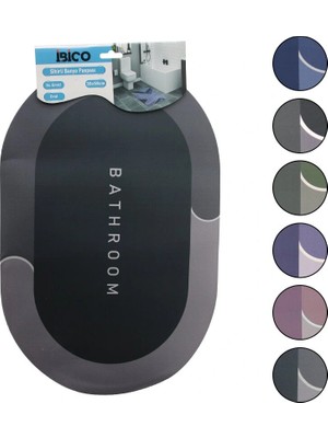 Renas Store Oval - Mat Renkler   38X58CM   Su Emici - Sihirli  Banyo Paspası  Elastik (5047)