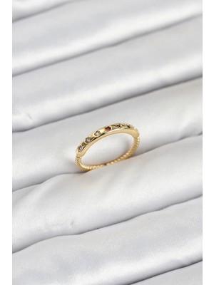 Renas Store Pirinç Gold Renk Renkli Zirkon Taşlı Kadın Yüzük