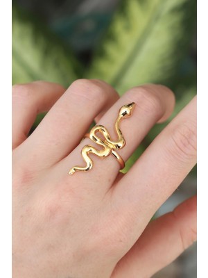 Renas Store Pirinç Gold Renk Ayarlanabilir Yılan Yüzük