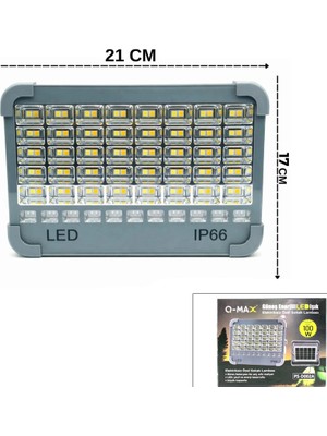 Renas Store IP66 Güneş Enerjili LED Işık Solar Projektör - Powerbank Çakarlı Kamp - Dış Mekan PS-D002A (5047)