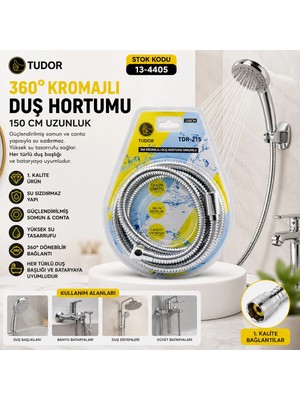 Renas Store 360° - Metal Duş Hortumu 150CM Vakumlu Ambalaj (5047)