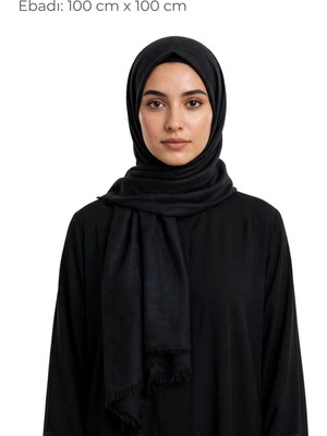 Güzel Kaman Başörtüsü Dört Mevsim Siyah 1 Adet Kaliteli Kullanışlı Güzel Sık ( Ebadı : 100 cm x 100 cm )