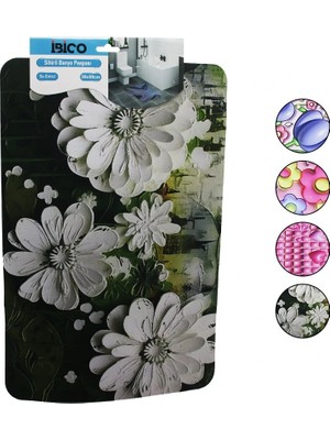 Renas Store Dikdörtgen - Desenli   38X58CM   Su Emici - Sihirli  Banyo Paspası  Elastik (5047)