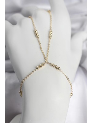 Renas Store 316L Çelik Top Zincirli Gold Renk Kadın Şahmeran