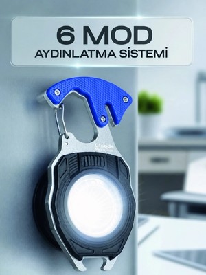 Renas Store Mey Ithalat® Çok Fonksiyonlu Acil Durum El Feneri Elektronik Çakmak Tornavida ve Düdük Özellikli