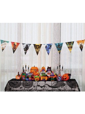 Renas Store Mey Ithalat® Cadılar Bayramı Halloween Flama Bayrak Banner Süs 8 Li 3 Metre