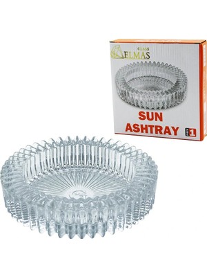 Renas Store Güneş Yuvarlak Cam Küllük Çap: 14.5cm - Y: 3.2cm (5047)