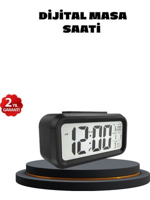 Renas Store Sensörlü Dijital Masa Saati Alarm ve Sıcaklık Göstergeli
