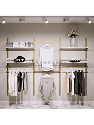 Mağaza Raf Sistemi – Butik Raf Sistemi – Giyinme Odası Askılık SISTEMI-275X200CM