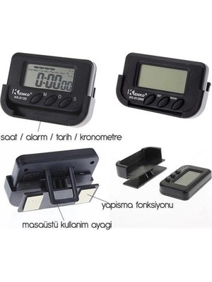 Renas Store Ev ve Araç Tipi Dijital Saat Kronometreli Alarmlı Pilli Saat (5047)