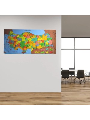 Renas Store Renkli Türkiye Haritası Manyetik Yapıştırıcı Gerektirmeyen Duvar Stickerı 118 cm * 56 cm