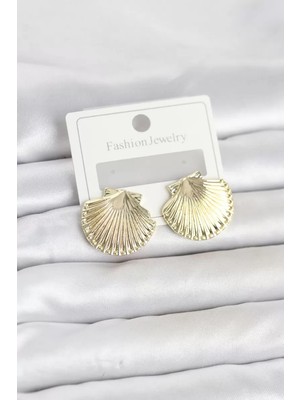Renas Store Gold Renk Pirinç Deniz Kabuğu Model Kadın Küpe TJ-BKP11849