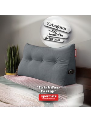 Xpermate Yatak Başı Yastığı Sırt ve Bel Destek Yastığı 90 cm Yaslanma ve Dinlenme Yastığı